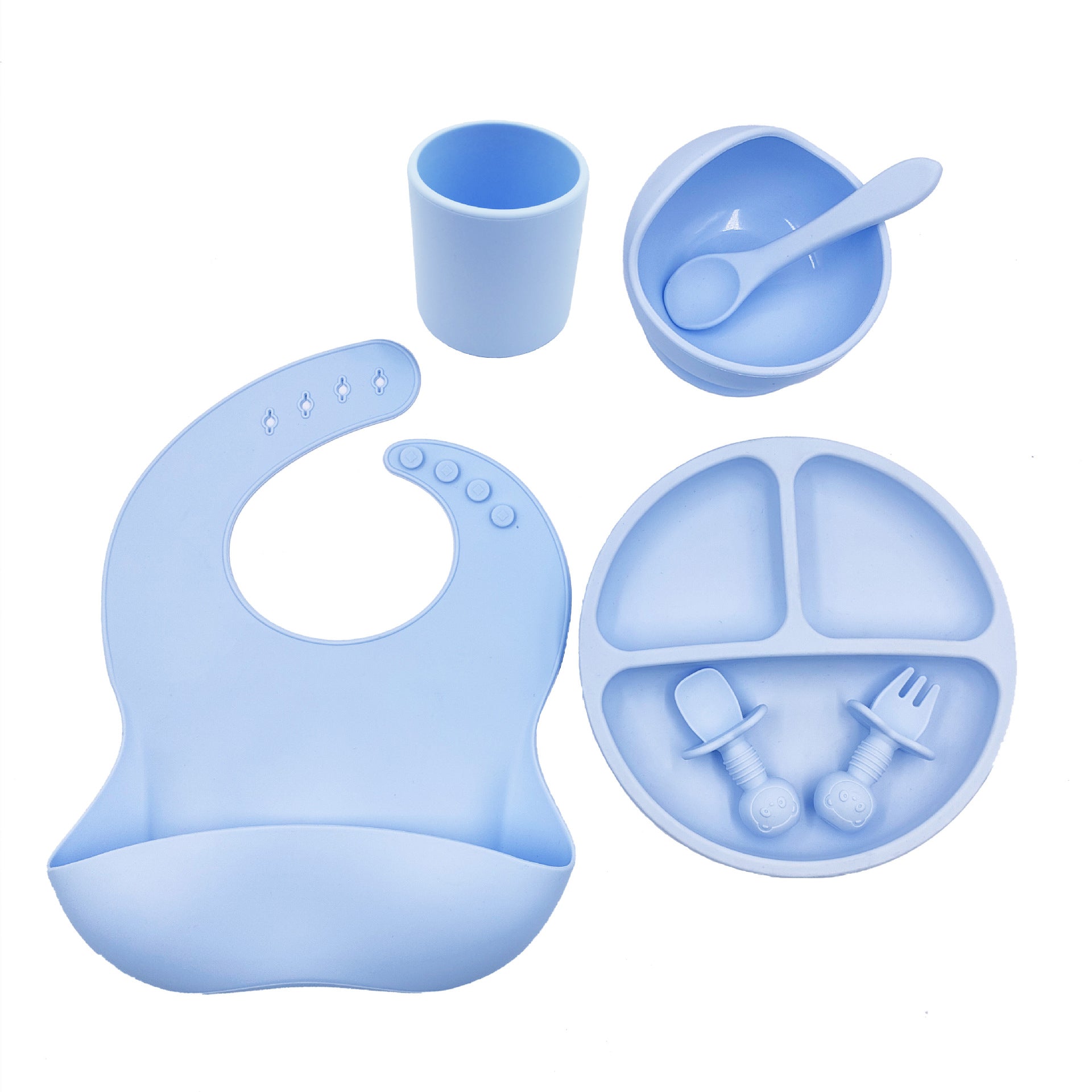 Baby Mealtime Made Easy Silicone Feeding Set Bundle