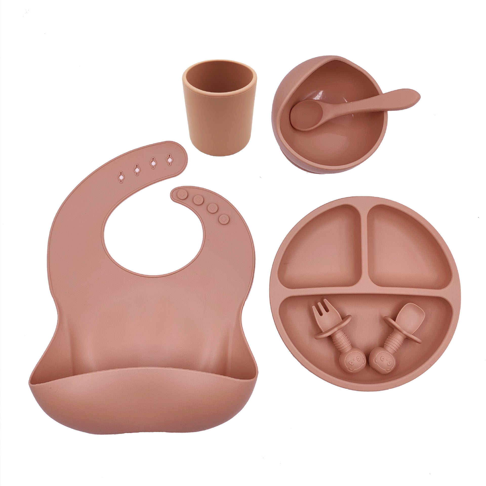 Baby Mealtime Made Easy Silicone Feeding Set Bundle